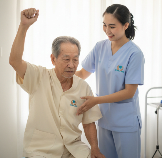 dearcarefamily การฟื้นฟูร่างกาย ด้านกายภาพบำบัดและด้านกิจกรรมบำบัด